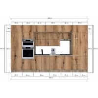 Bucatarie ZONE B 400 FRONT PAL K002 / decor K365